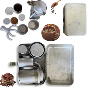 Extra Rare Collectors Camping Coffee Kit, Portable Camping Coffee Pot, Vintage Outdoor Coffees Pour Over Kit, Mini Portable Espresso Maker Set for Travel Camping Hiking & Outdoor Adventures