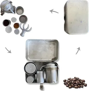 Extra Rare Collectors Camping Coffee Kit, Vintage Espresso Nostalgia Set, Portable Outdoor Espresso Maker, Nostalgic Collectible Gift for Coffee Lovers