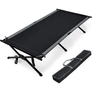 Extra Wide Camping Cot for Adults – Heavy Duty Folding Bed with Carry Bag, 84.3" L x 41.9" W, Supports Up to 550 lbs
