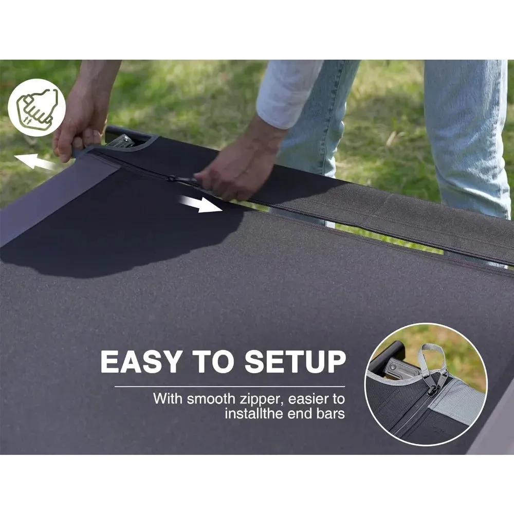 Extra Wide Camping Cot for Adults – Heavy Duty Folding Bed with Carry Bag, 84.3" L x 41.9" W, Supports Up to 550 lbs