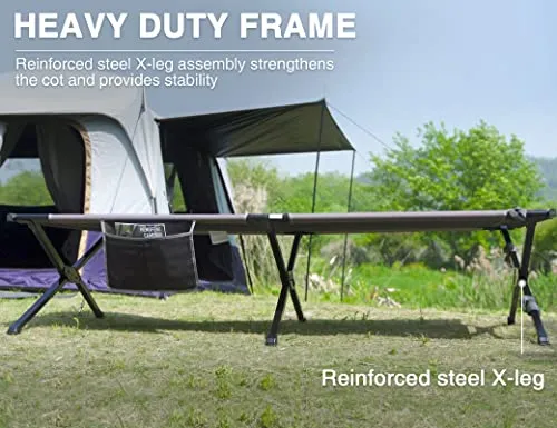 Extra Wide Camping Cot for Adults Oversized XXL Sleeping Cots Folding Cot Bed w/ Carry Bag