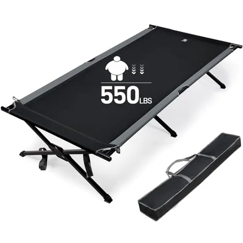 Extra Wide Camping Cot for Adults Oversized XXL Sleeping Cots Folding Cot Bed w/ Carry Bag