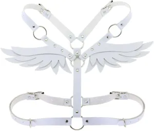 eYLun Women Girl Leather Body Bra Chest Harness Belt Adjustable Gothic Punk Angel Wings Waist Harness
