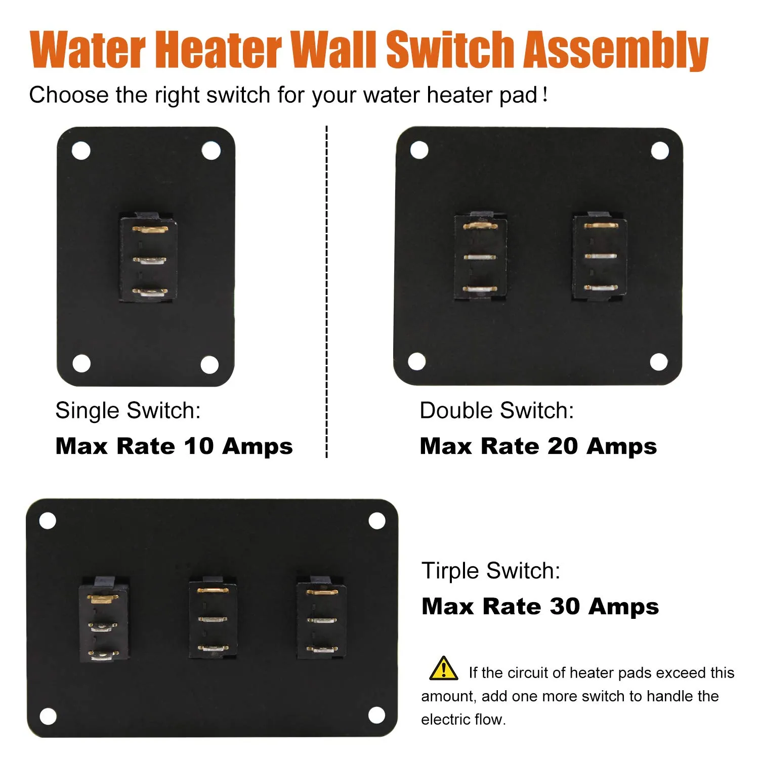 Facon 12Volts Switch Box Panel, 10Amps Rocket On&Off Switch with Red Indicator Light for RV Tank System, IP66 Waterproof Control Gang Kit System for RV Tank Heating Pad