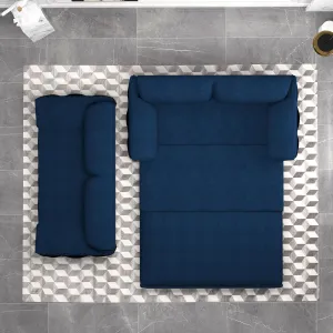 FANYE 63.8" W Living Room Queen Size Sofabed 3 in 1 Convertible Sleeper Sofa Lounge Chaise Daybed, Oversized Loveseat Sofa&Couch W/Pull Out Sleep Couch Bed and Pillow Armrests for Home Apartment