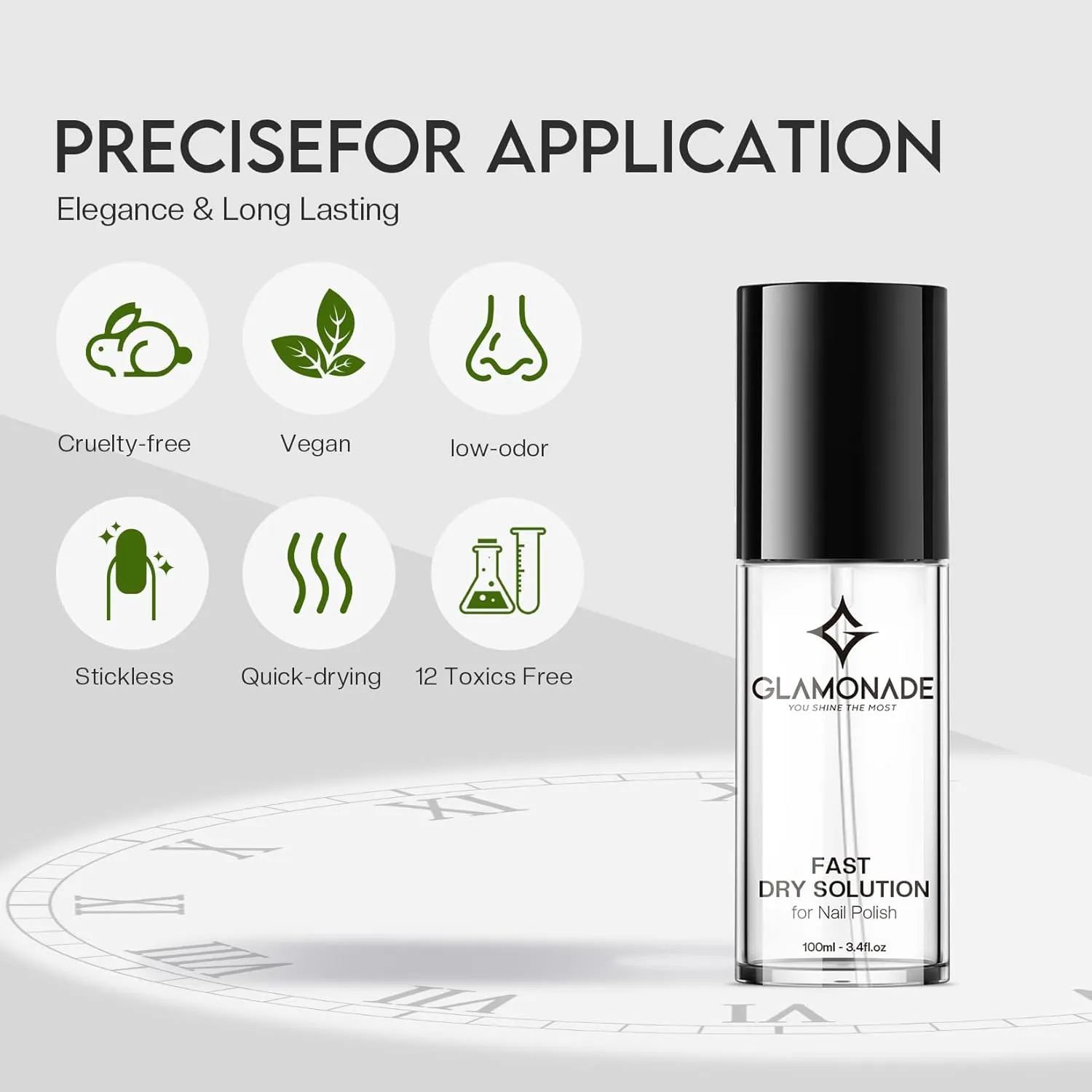 Fast Drying Spray Quick Dry Nail Drying for All Nail Types Long Lasting nail polish 3.4Fl Oz