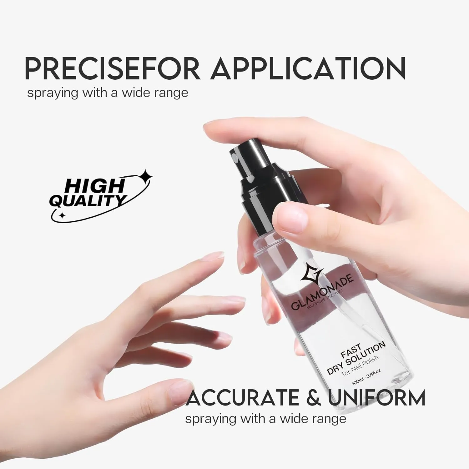 Fast Drying Spray Quick Dry Nail Drying for All Nail Types Long Lasting nail polish 3.4Fl Oz