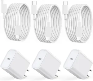 Fast iPhone 15 Charger,3Pack USB C iPad Charger[MFi Certified] PD Fast Charger Block 6FT Long USB C to C iPhone 15 Charging Cable for iPhone 15/15 Pro/15 Pro Max,iPad Pro 12.9/11inch, iPad Air 5th/4th
