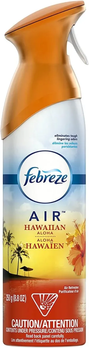 Febreze Air Freshener and Odor Fighter Spray, Hawaiian Aloha Scent, 8.8 Oz (Pack of 6)