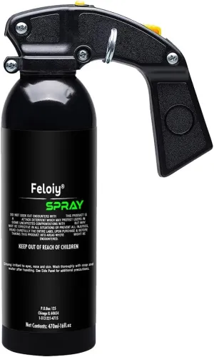 Feloiy Pepper Spray - 470ml/16oz - Home and Outdoor Protective Spray with Safety Clip