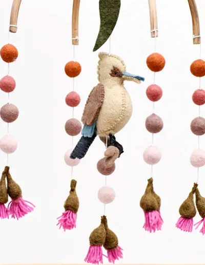 Felt cot mobile by Tara Treasures – kookaburra