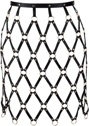 Female PU Leather Harness Skirt Hollow Body cage Carnival Punk Goth Adjustable Belt Dance Costume Accessories