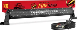 Firehawk LED Light Bar 20 Inch 50,000LM, 2025 New Japanese L-A-B Chips, Spot Flood Combo Beam, Driving Off Road Fog Work for Truck Pickup ATV UTV SUV Cart IP68 Waterproof with 12V Wiring Harness kit