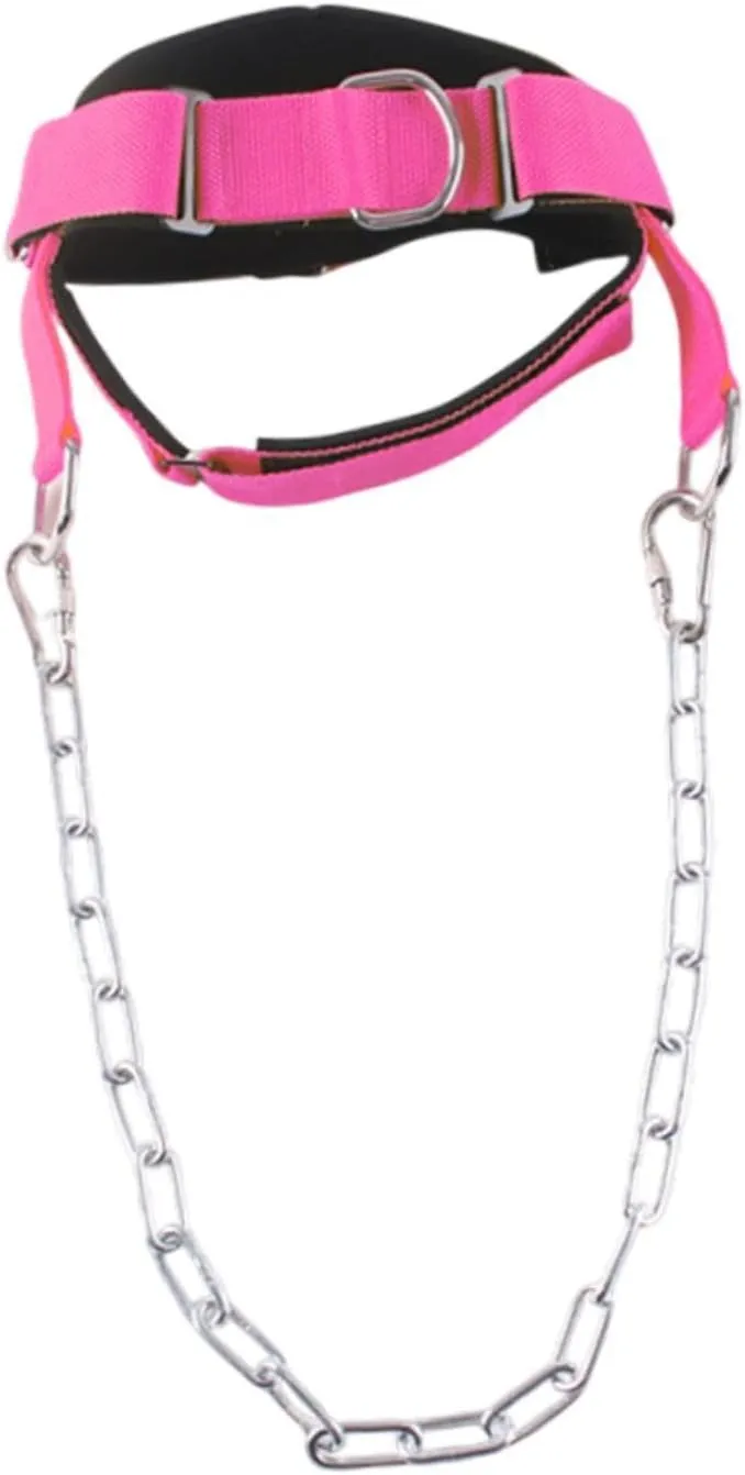 Fitness Neck Harness for Weight Training with Metal Chain Comfortable Wearing for Rugby Player Versatile Wide Padded Strap