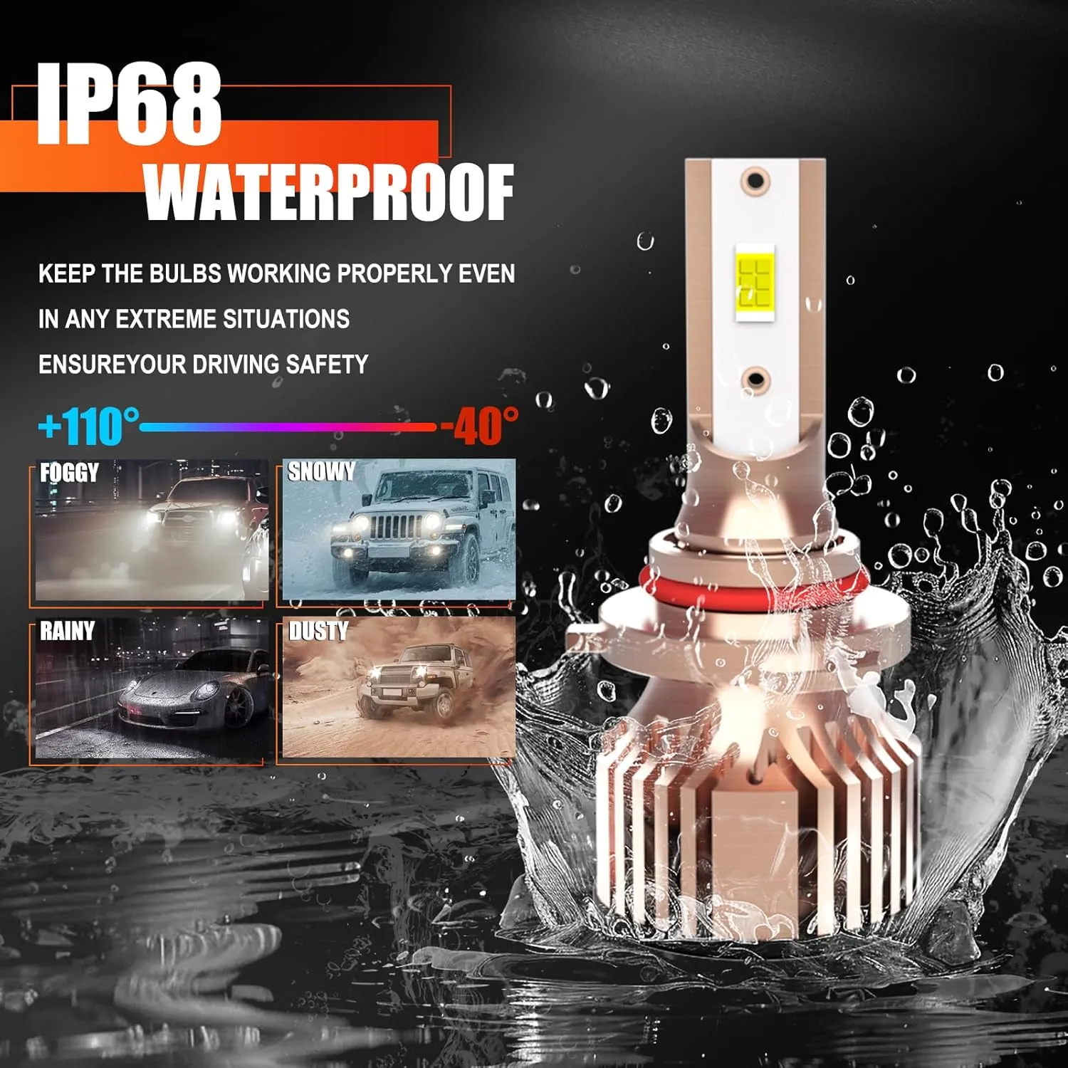 Fits for 2014 2015 2016 2017 Jeep Grand Cherokee High Low Beam Fog Light Bulbs Combo Kit,800% Bright 6000K White Plug-and-Play Super Bright Light Bulbs, Pack of 6