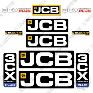 Fits JCB 3CX Compact Plus Decal Kit Backhoe