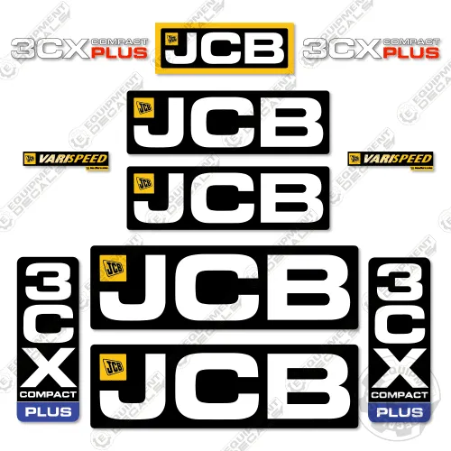 Fits JCB 3CX Compact Plus Decal Kit Backhoe