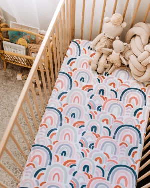 Fitted Cot Sheet Rainbow Baby