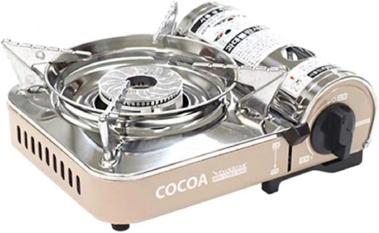 Fivestars Cocoa Mini Size Butane Fuel Portable Outdoor Camping Gas Range Stove Burner Cookware (Fuel Not Included)