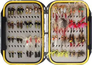 Fly Fishing Kit with Tackle Dry/Wet Fly Handcrafted Lures, Streamer for Trout, Bass, Salmon