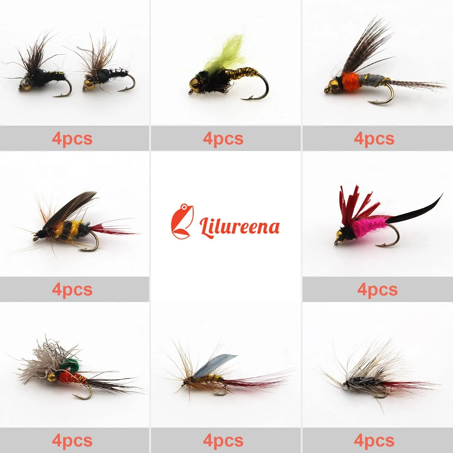 Fly Fishing Kit with Tackle Dry/Wet Fly Handcrafted Lures, Streamer for Trout, Bass, Salmon