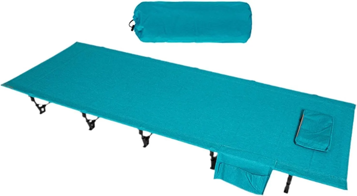 Foldable Camping Cot Sleeping Cot Sturdy with Carry Bag Single Outdoor Bed Camp Bed for Hiking Home Backpacking Adults Travel, Blue