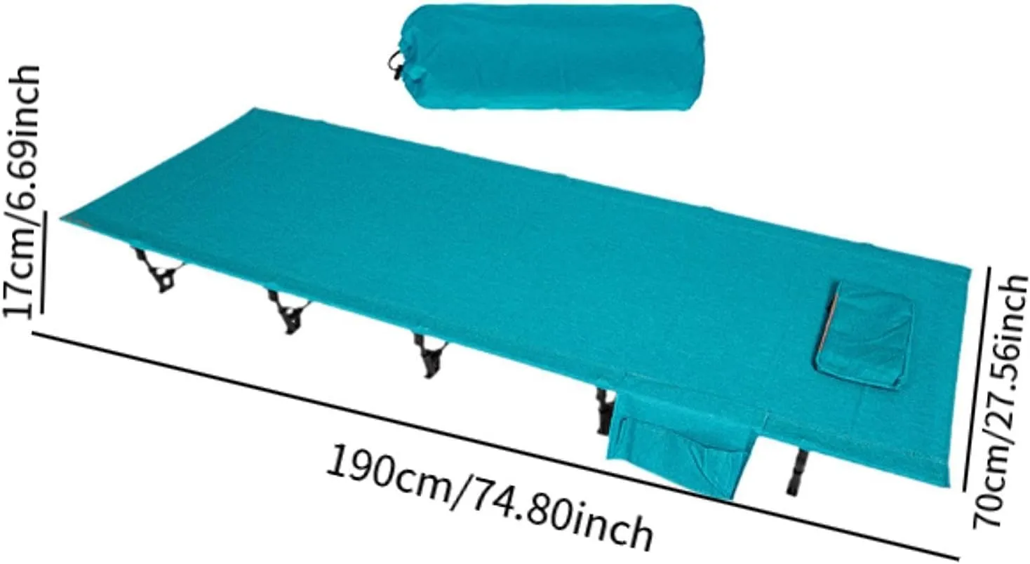 Foldable Camping Cot Sleeping Cot Sturdy with Carry Bag Single Outdoor Bed Camp Bed for Hiking Home Backpacking Adults Travel, Blue