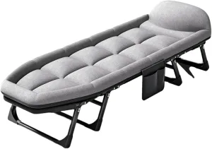 Foldable Camping Cot with Mattress for Adults,6 Adjustable Positions Camping Bed Portable Guest Bed with Pillow Sleeping Bed