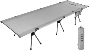 Foldable High/Low 2 Modes Camping Cot, with Extend Legs, Storage Bag, Ultralight & Durable Backpacking Travel Tent Cot, Max Loading Capacity 264lbs, Easy to use (Beige(Foldable Feet))
