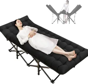 Folding Bed Cot with Mattress, Camping Cots for Sleeping Comfortable Guest Bed for Adults 600D Oxford Portable Folding Outdoor Cots for Office/Home Nap/Outdoor Travel(190 * 68