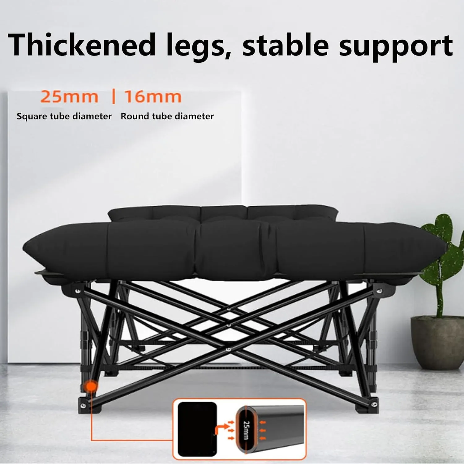 Folding Bed Cot with Mattress, Camping Cots for Sleeping Comfortable Guest Bed for Adults 600D Oxford Portable Folding Outdoor Cots for Office/Home Nap/Outdoor Travel(190 * 68