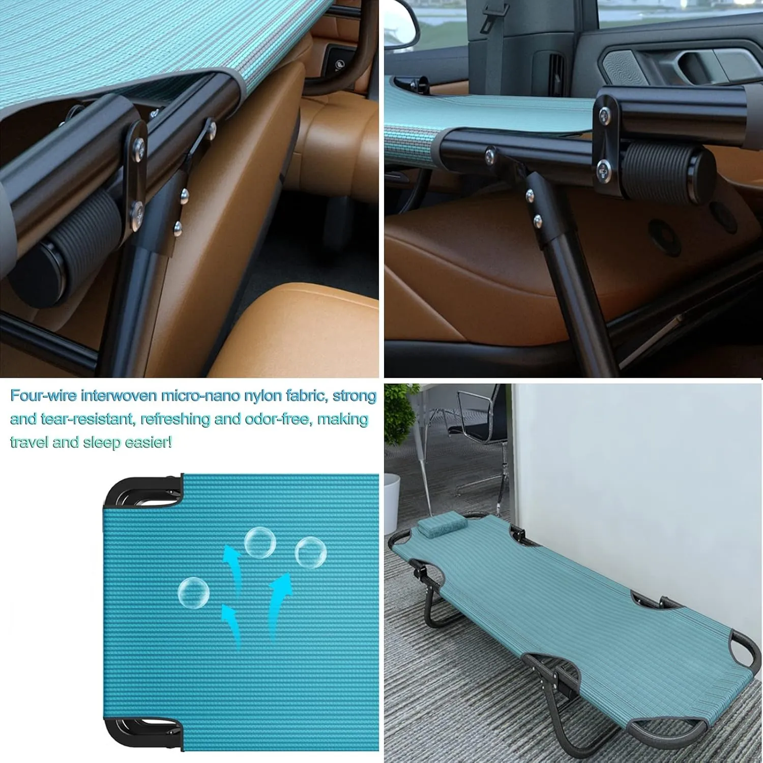 Folding Bed, Heavy Duty Sturdy Camp Beds for Adults, Sleeping Cot Supports 280kg Folding Steel Frame Portable with Carrying Bag