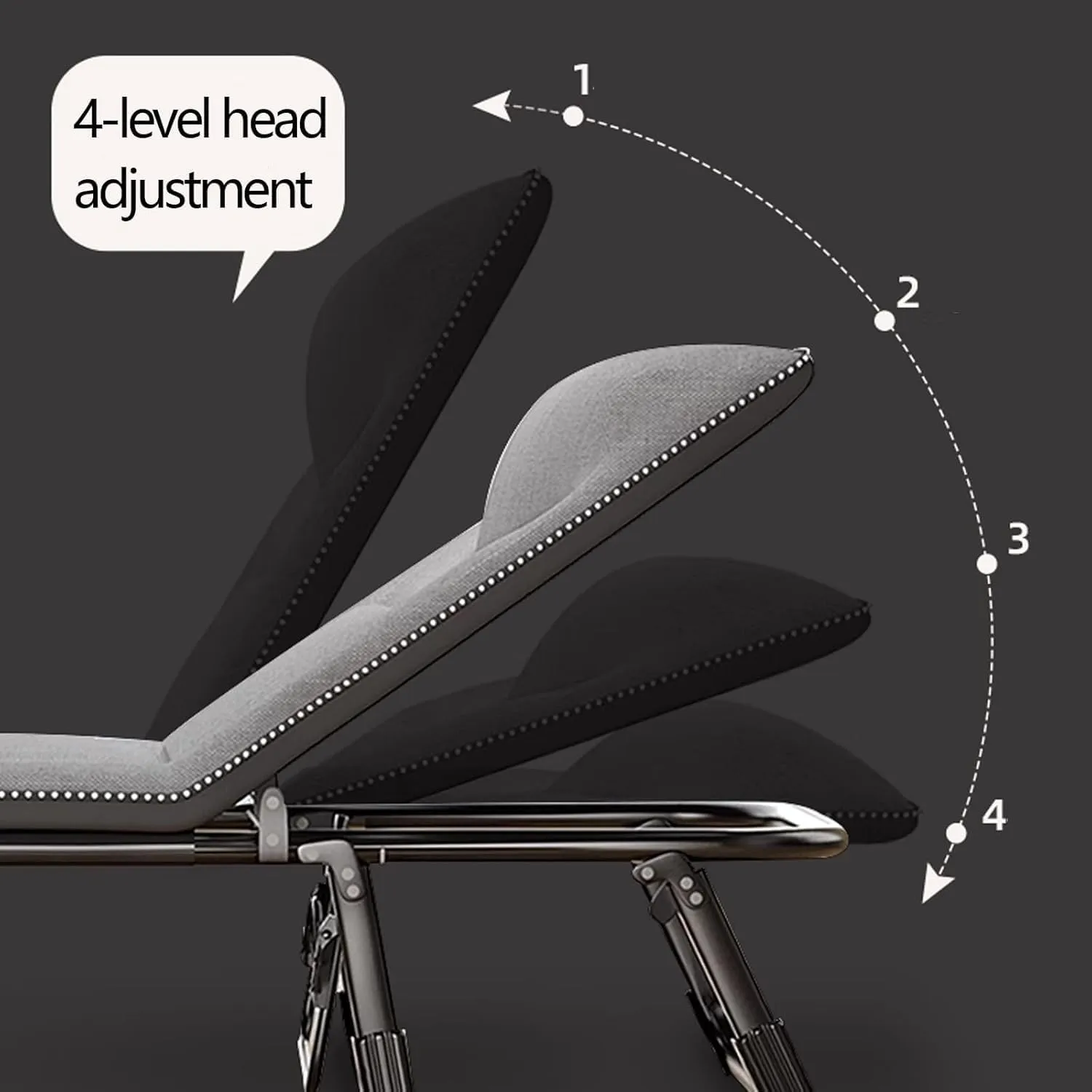 Folding Camping Bed Adjustable Backrest Camping Cot W/Mattress Sleeping Cots for Adults Lounge Chair Load 440lb Folding Cot