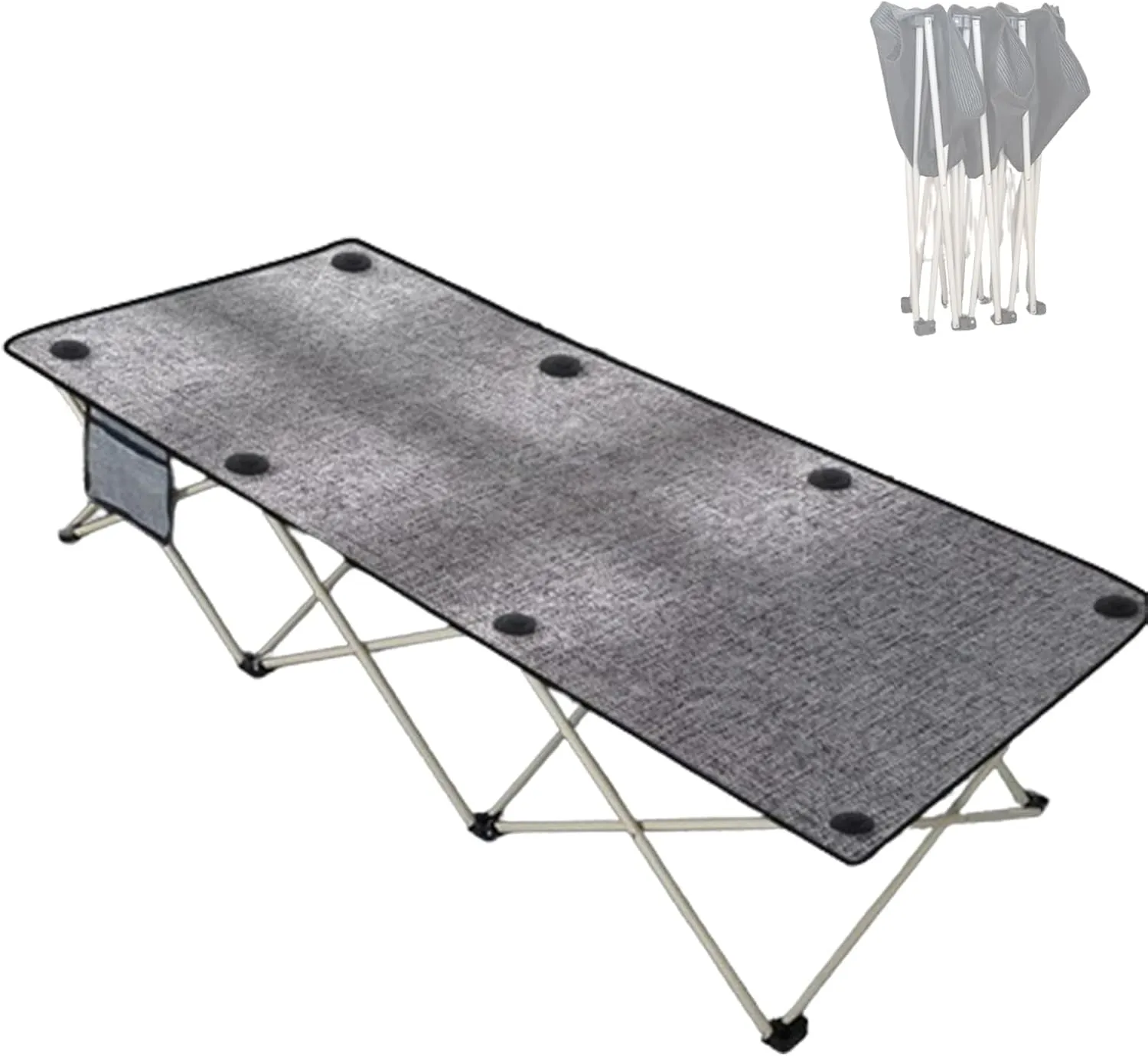 Folding Camping Bed for Adults, 190 * 68cm Heavy Duty Comfortable Sleeping Cots, Sturdy Portable Rollaway Bed for Outdoor Travel Indoor Office - Load Capacity 150kg