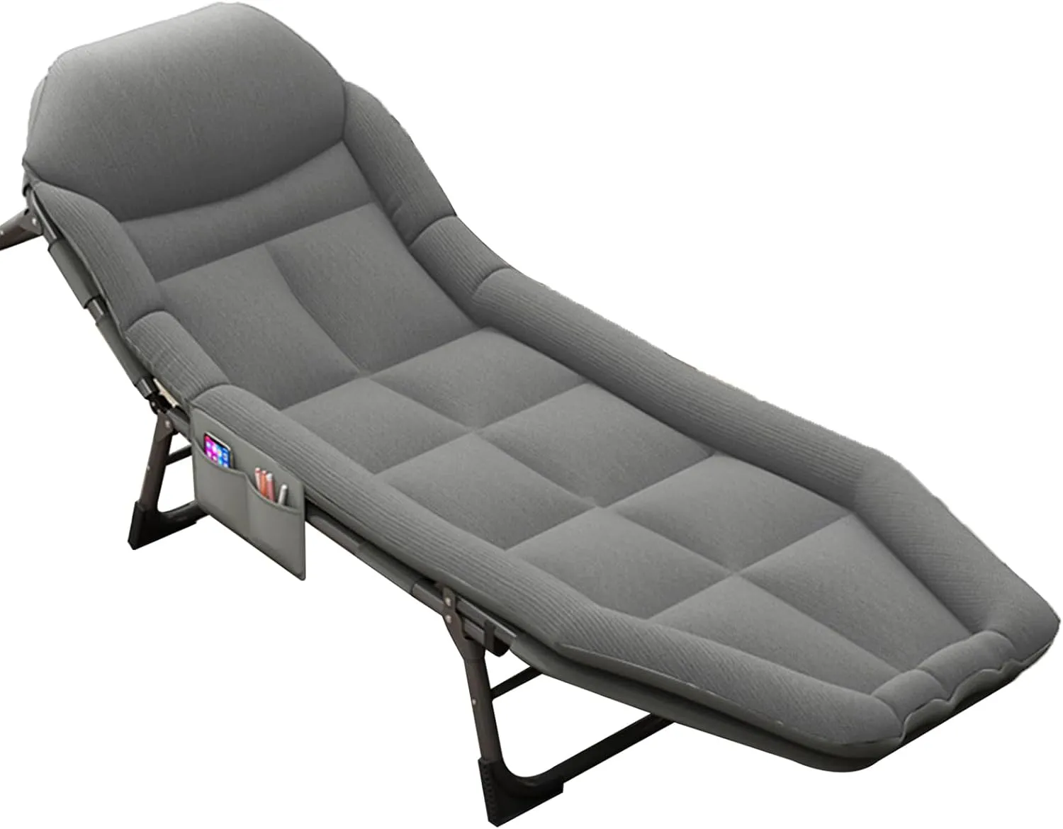 Folding Camping Cot, 5-Position Folding Chaise Lounge Chair for Indoor Outdoor Travel Heavy Duty Supports 330 Lbs, for Camping, Pool, Beach,B