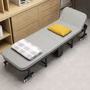 Folding Camping Cot Adjustable 6-Position Camping Cots for Adults Load200kg Cots for Camping with Casters Camping Cots