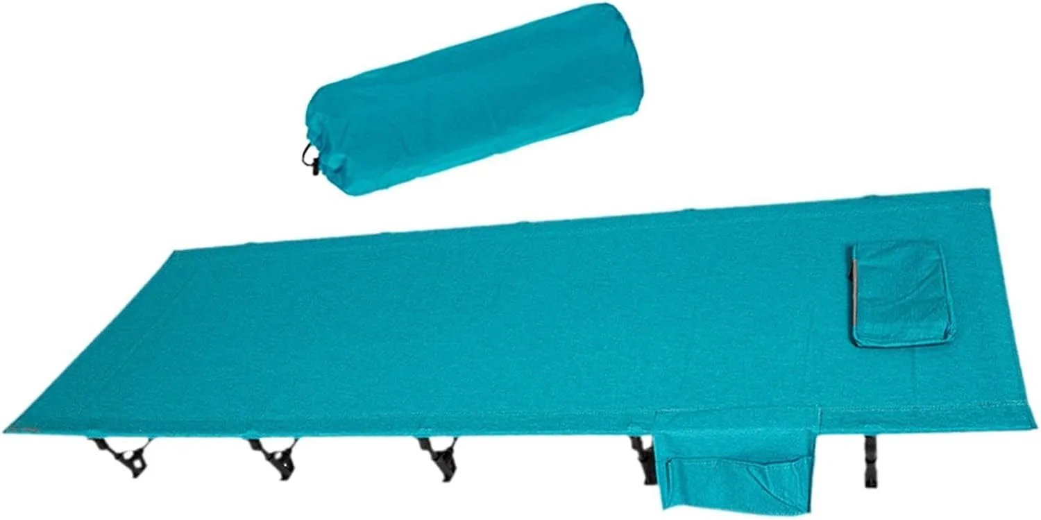 Folding Camping Cot Camp Bed with Storage Bag Practical Heavy Duty Sleeping Cot Outdoor Bed for Home RV Adults Office Napping, Blue