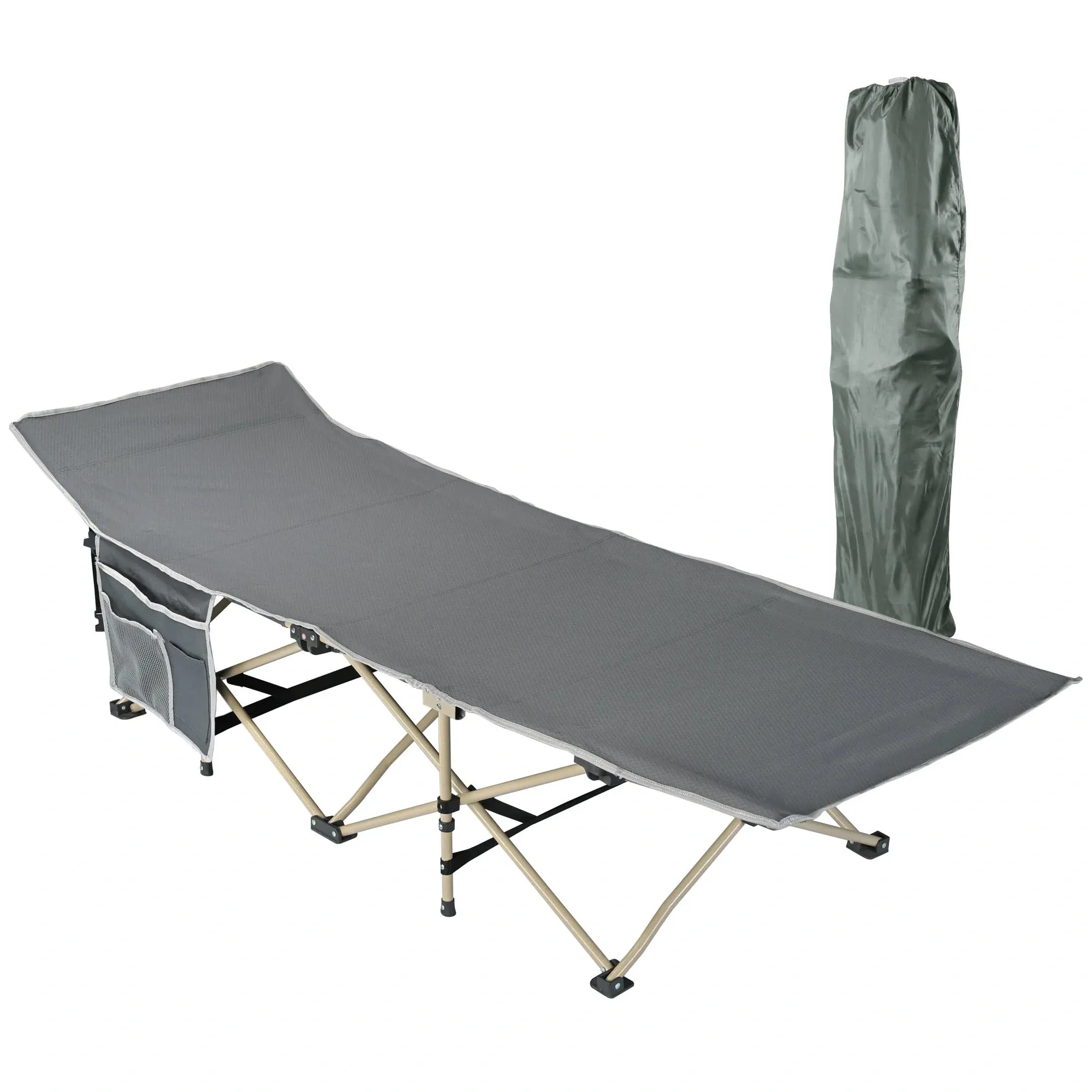 Folding Camping Cot - Camping Essentials Beach Chair Portable Bed - Lightweight 600D Oxford Fabric Essentials for Tenting