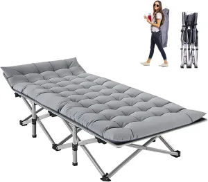 Folding Camping Cot, Folding Cot Camping Cots for Adults, Portable Sleeping Cot with Mattress Foldable Outdoor Bed Camp Cots Guest Bed with Carry Bag for Home, Office & Outdoor Use