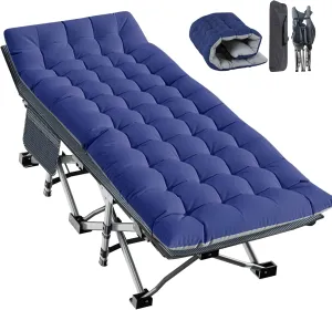 Folding Camping Cot, Folding Cot Camping Cots for Adults, Portable Sleeping Cot with Mattress Foldable Outdoor Bed Camp Cots Guest Bed with Carry Bag for Home, Office & Outdoor Use