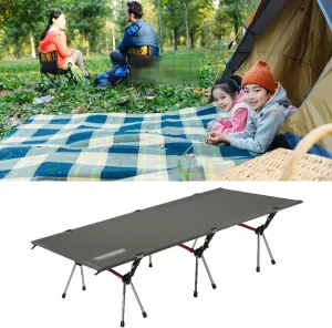 Folding Camping Cot for Adults, 74.8” Extra Length Travel Cot, Outdoor Sleeping Cots, Easy to Set up Camping Cot with Carry Bag, Support 300LBS(Black)