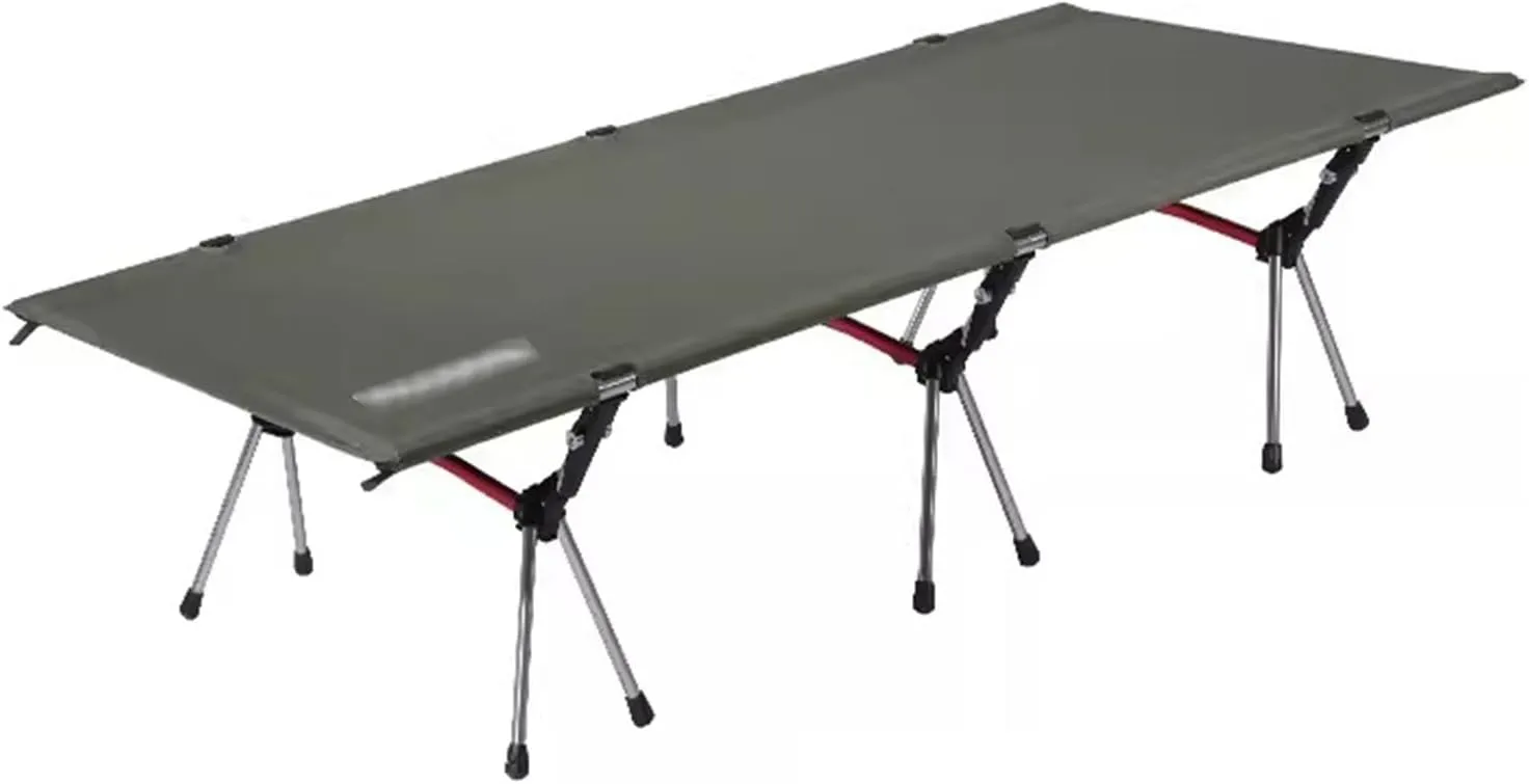 Folding Camping Cot for Adults, Light Outdoor Bed with Carry Bag,600D Layer Oxford Travel Camp Cots(Black)