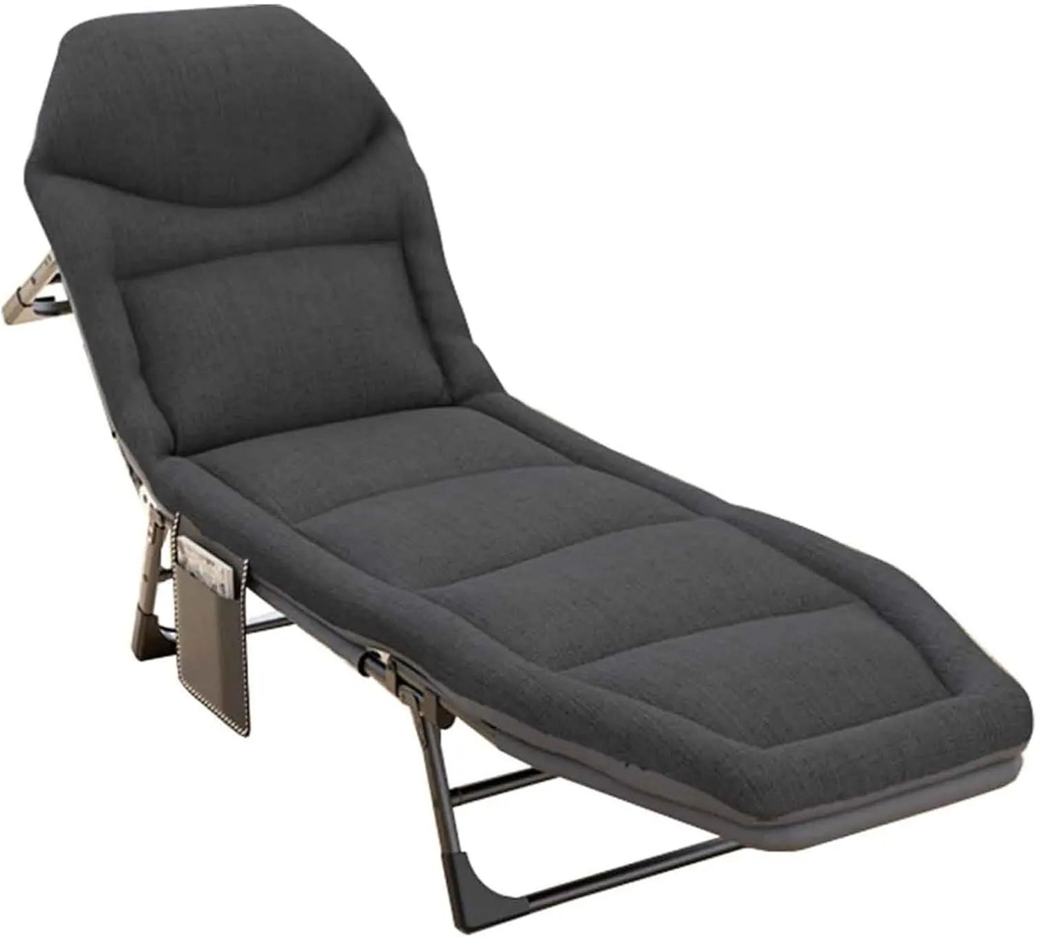 Folding Camping Cot for Adults Portable Outdoor Sleeping Bed 5-Position Adjustable Backrest Chaise Lounge Chair for Camping, Beach, Travel, Home Office Lunch Break