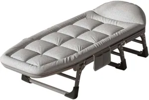 Folding Camping Cot for Adults w/Cushion and Pillow Heavy Duty Outdoor Cot Bed Tent Portable Sleeping Bed for Camp Office Use Supports 330 Lbs