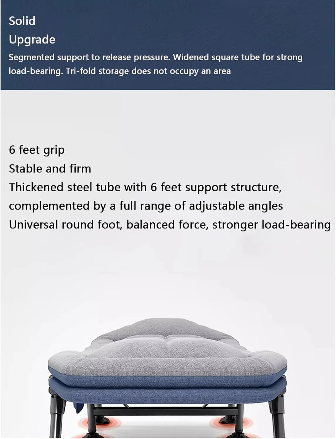 Folding Camping Cot for Adults w/Pillow Portable Adjustable 5-Position Sleeping Cot Bed Reclining Folding Chaise Outdoor Patio Folding Lounge Chair