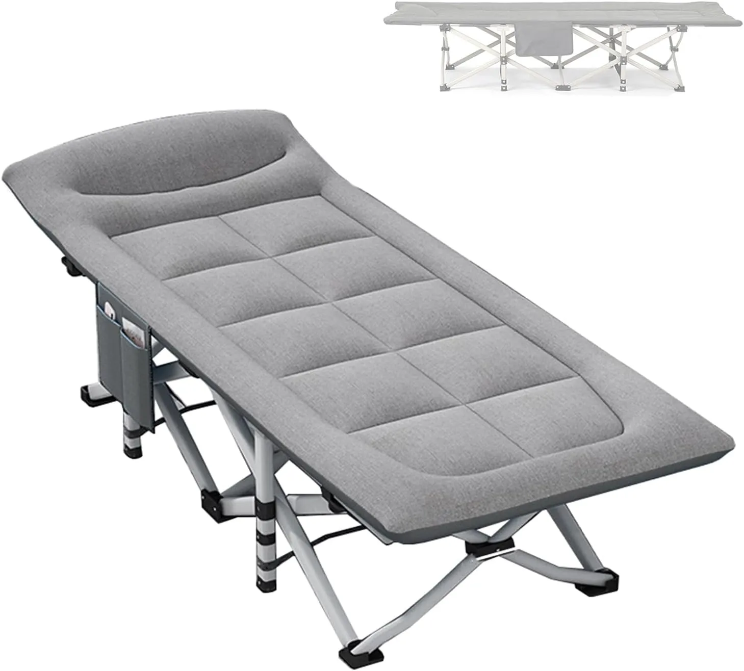 Folding Camping Cot, Portable Folding Camping Cot, Outdoor Patio Folding Lounge Chair, Perfect for Camping, Pool, Beach, Patio,Office