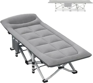 Folding Camping Cot, Portable Folding Camping Cot, Outdoor Patio Folding Lounge Chair, Perfect for Camping, Pool, Beach, Patio,Office