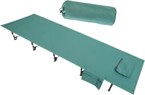 Folding Camping Cot Sleeping Cot Lightweight Heavy Duty Single Sturdy Outdoor Bed Camp Bed for Mountaineering Beach RV Hiking, Green