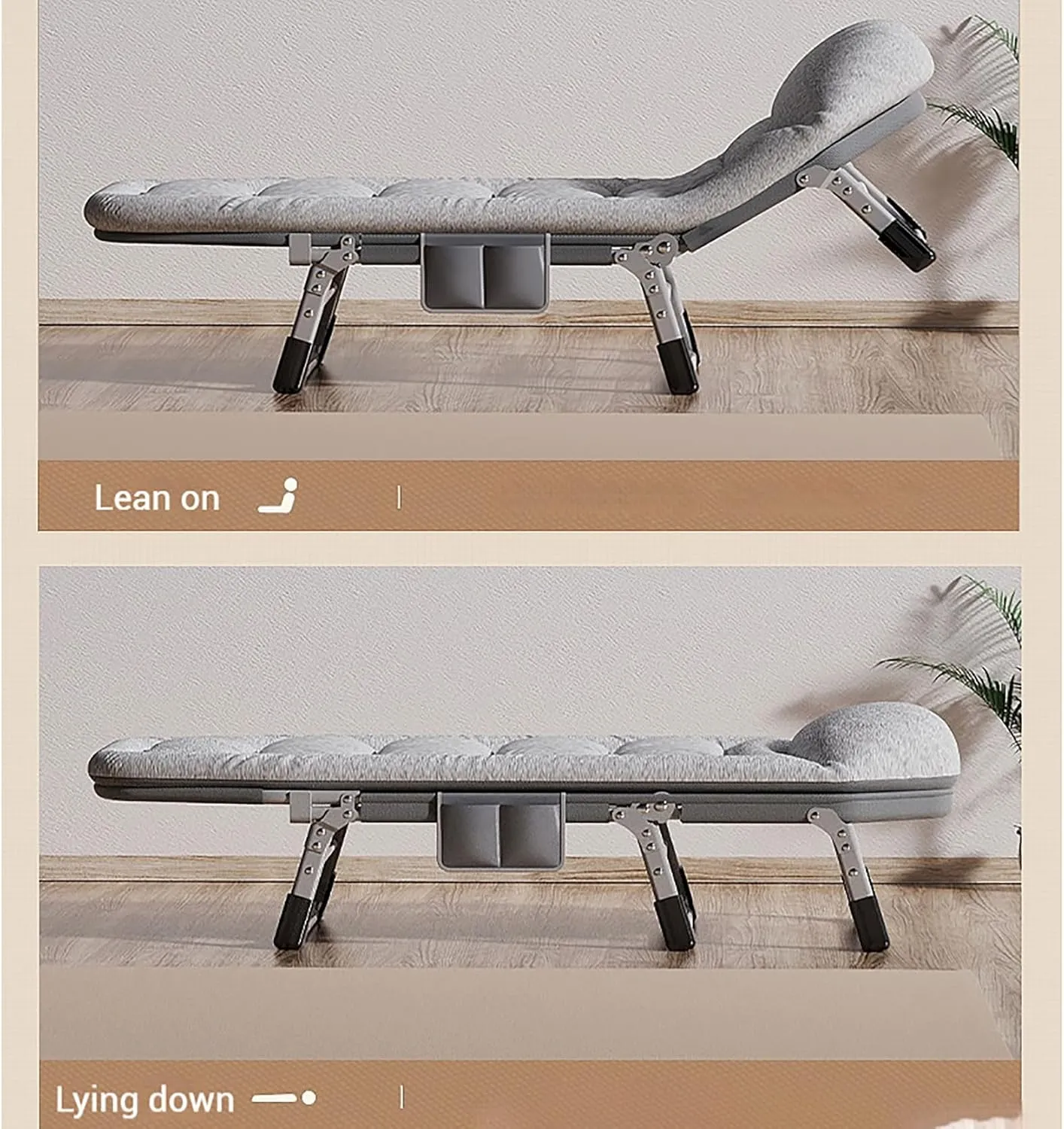 Folding Camping Cot with Adjustable Backrest, Portable Outdoor Bed for Camping, Terrace and Emergency Use, Compact Sleeping Cot for Single Adults, Max Load 450 LBS(Size:L2)