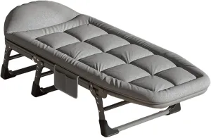 Folding Camping Cot with Adjustable Backrest, Portable Outdoor Bed for Camping, Terrace and Emergency Use, Compact Sleeping Cot for Single Adults, Max Load 450 LBS(Size:L2)